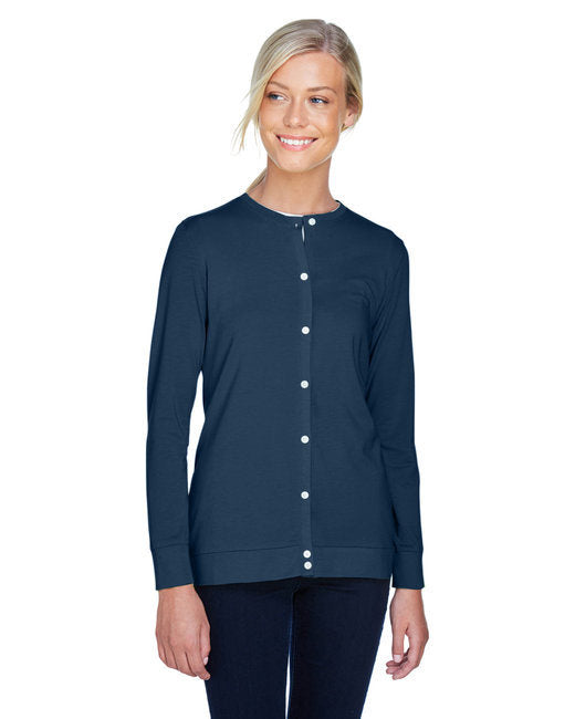 Ladies' Perfect Fit™ Ribbon Cardigan - WHITE - XS