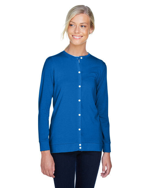Ladies' Perfect Fit™ Ribbon Cardigan - WHITE - XS