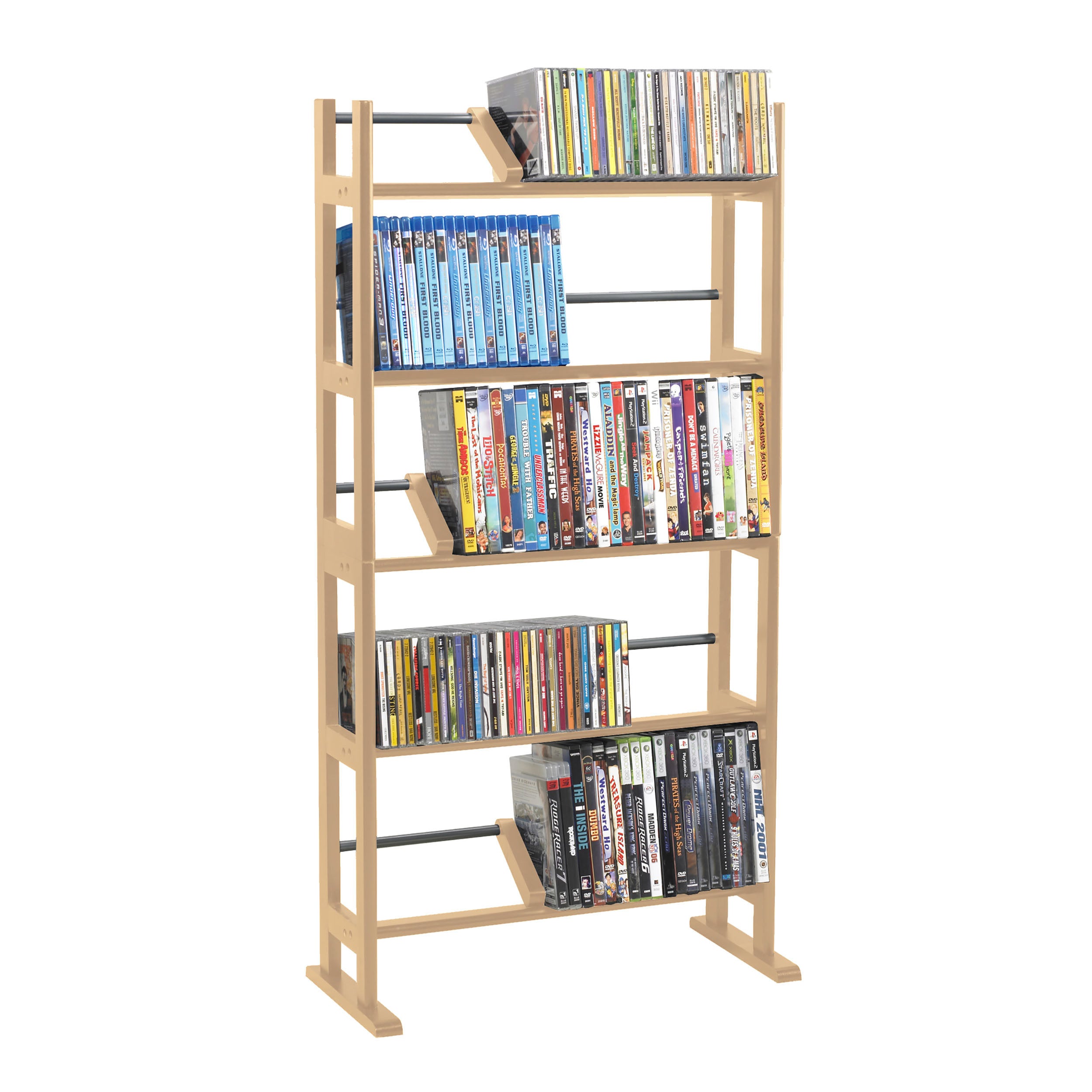 Atlantic 40" Element Media Storage Rack (230 CDs, 150 DVDs, 185 BluRays), Espresso or Maple