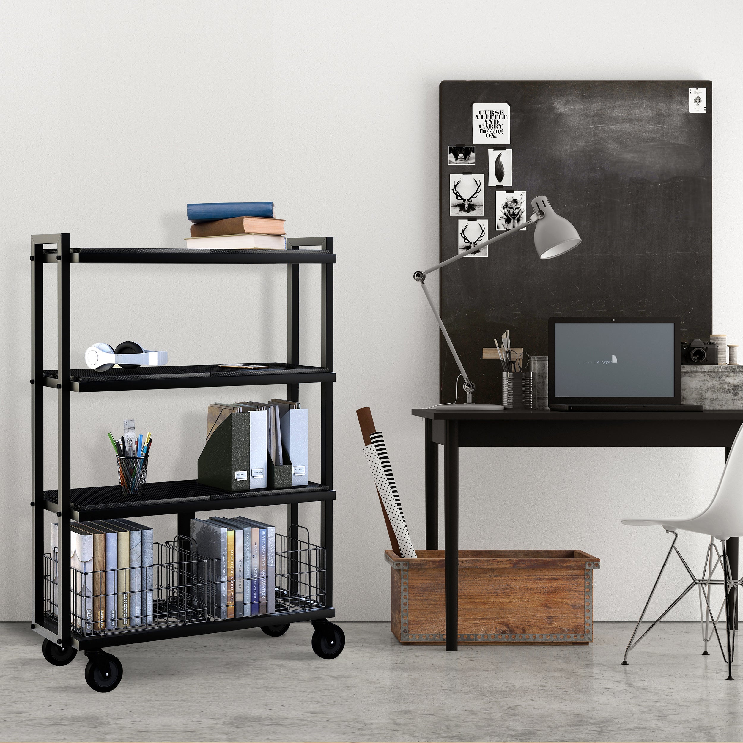 Cart - 4 Tier Wide Collection / Black