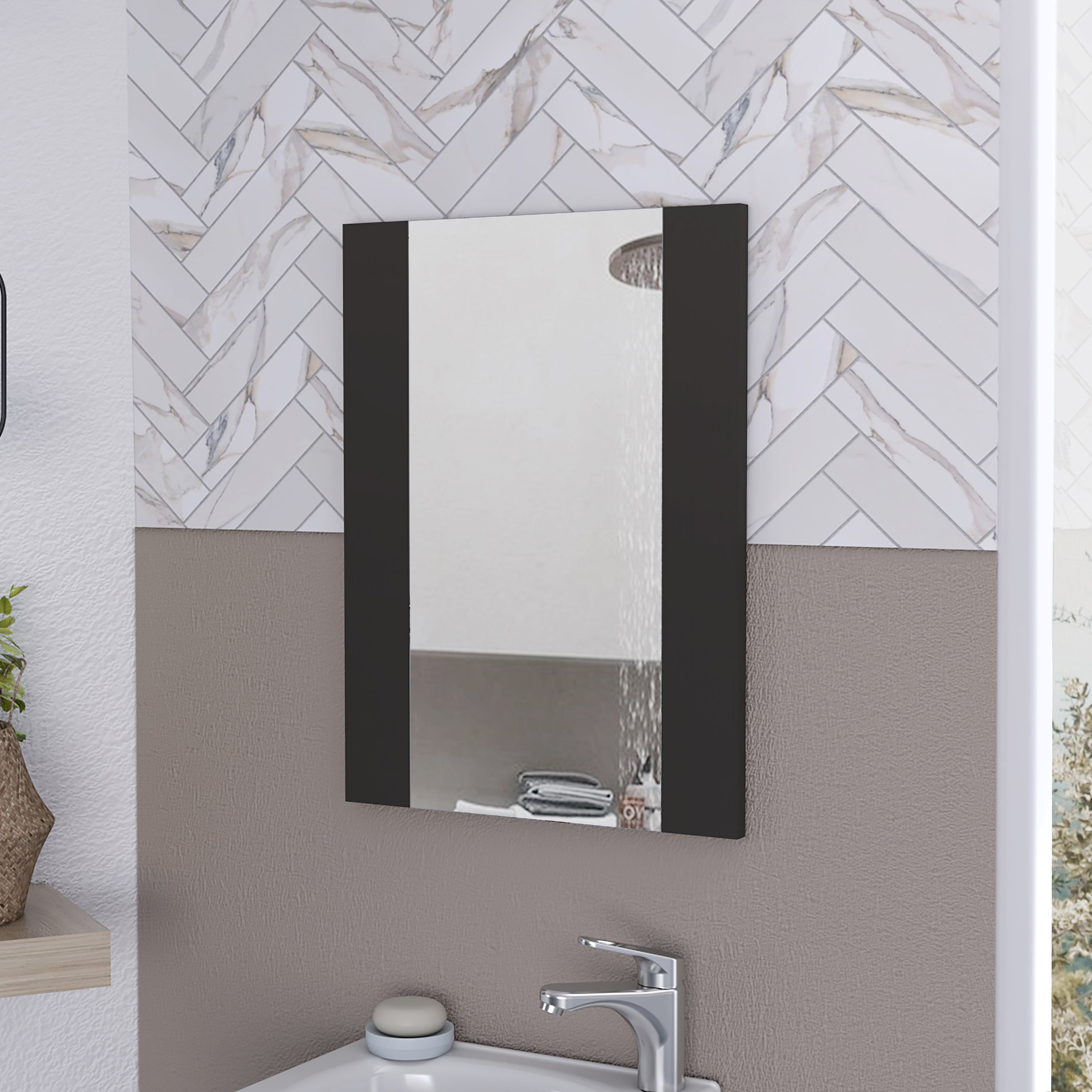 Barrington Rectangle Mirror Black Wengue