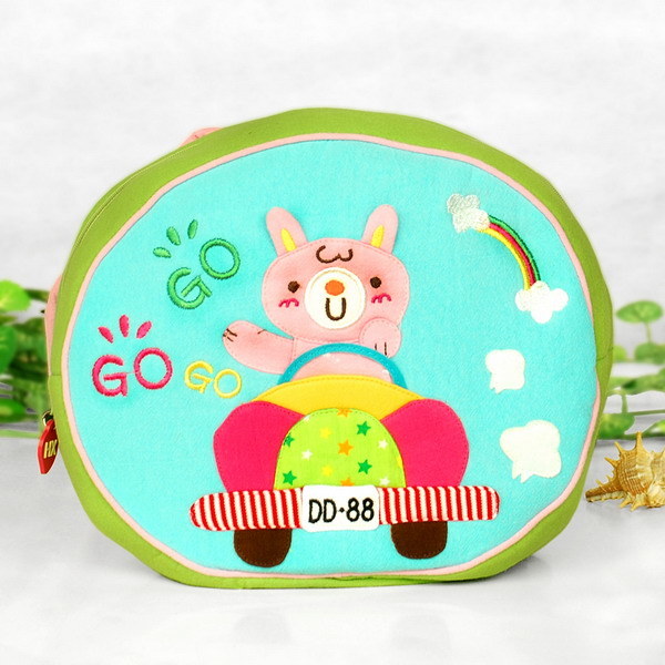 [Sweet Rabbit] Embroidered Applique Kids Fabric Art School Backpack / Outdoor Backpack (9.6*8.3*2.7)