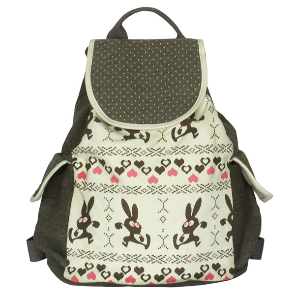 [Happy Trip] Fabric Art School Backpack Outdoor Daypack