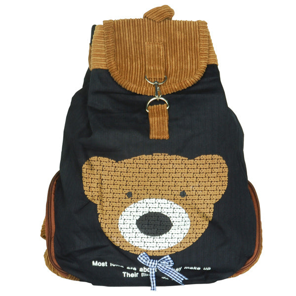 [Cheerful Bear] Fabric Art School Backpack Outdoor Daypack