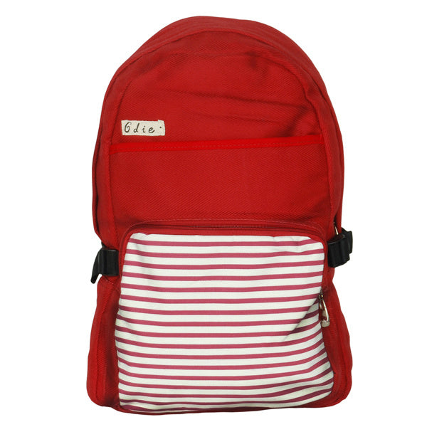 [Lively Red] Fabric Art School Backpack Outdoor Daypack