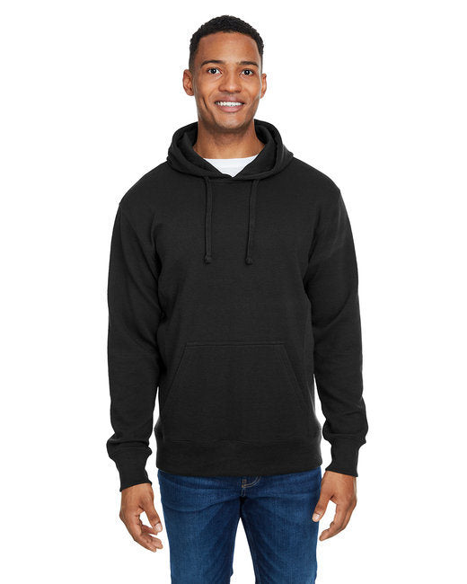 Ripple Fleece Pulllover Hooded Sweatshirt - BLACK - S