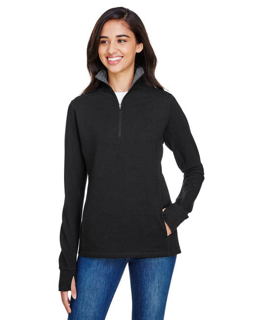 Ladies' Omega Stretch Quarter-Zip - CHARCOAL TRBLND - S