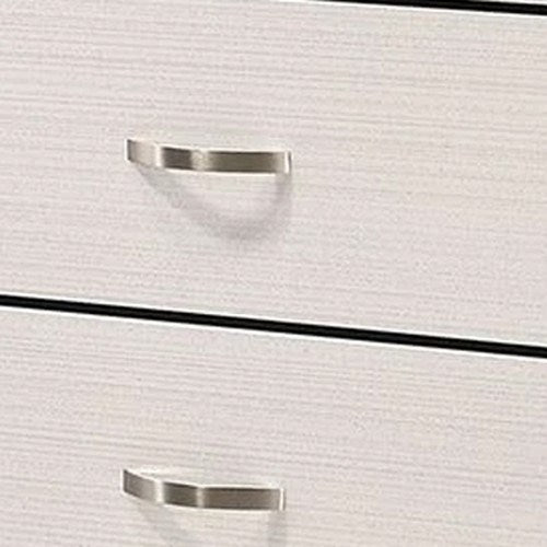58 Inch 6 Drawer Dresser, Solid Wood Frame, Subtle Lines, White, Black