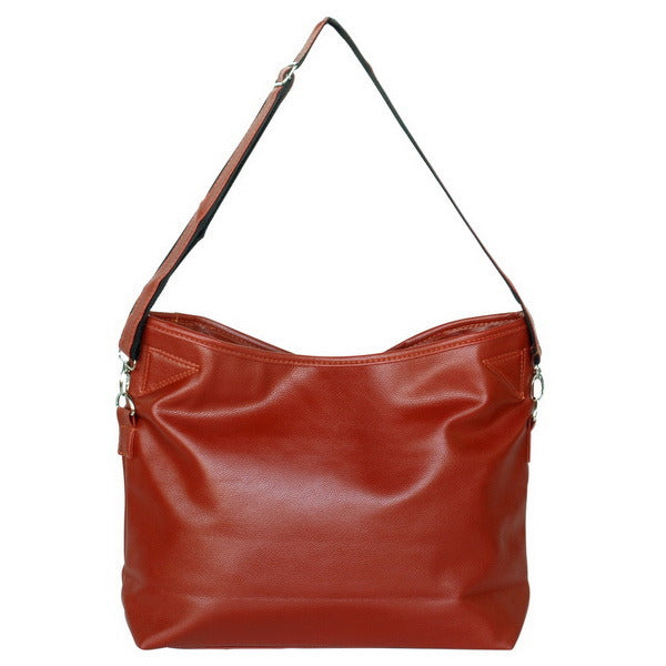 [Confident Love] Stylish Brown Double Handle Leatherette Bag Handbag Purse