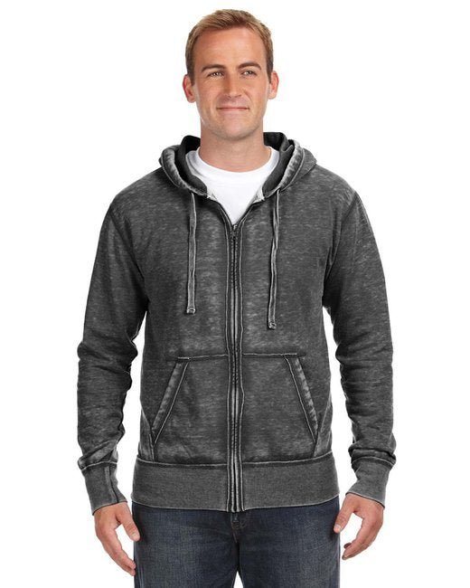 Adult Vintage Zen Full-Zip Fleece Hooded Sweatshirt - CEMENT - S