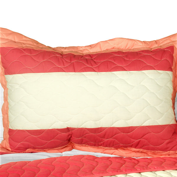 [Ruby Ring] 3PC Patchwork Quilt Set (Full/Queen Size)