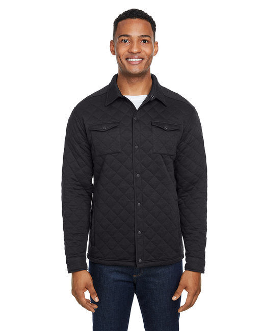 Adult Quilted Jersey Shirt Jacket - BLACK - S