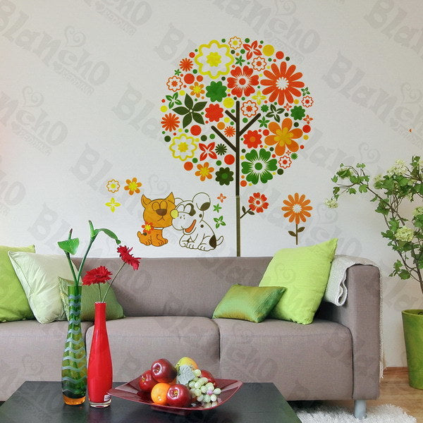 Colorful Flower Party - Wall Decals Stickers Appliques Home Dcor