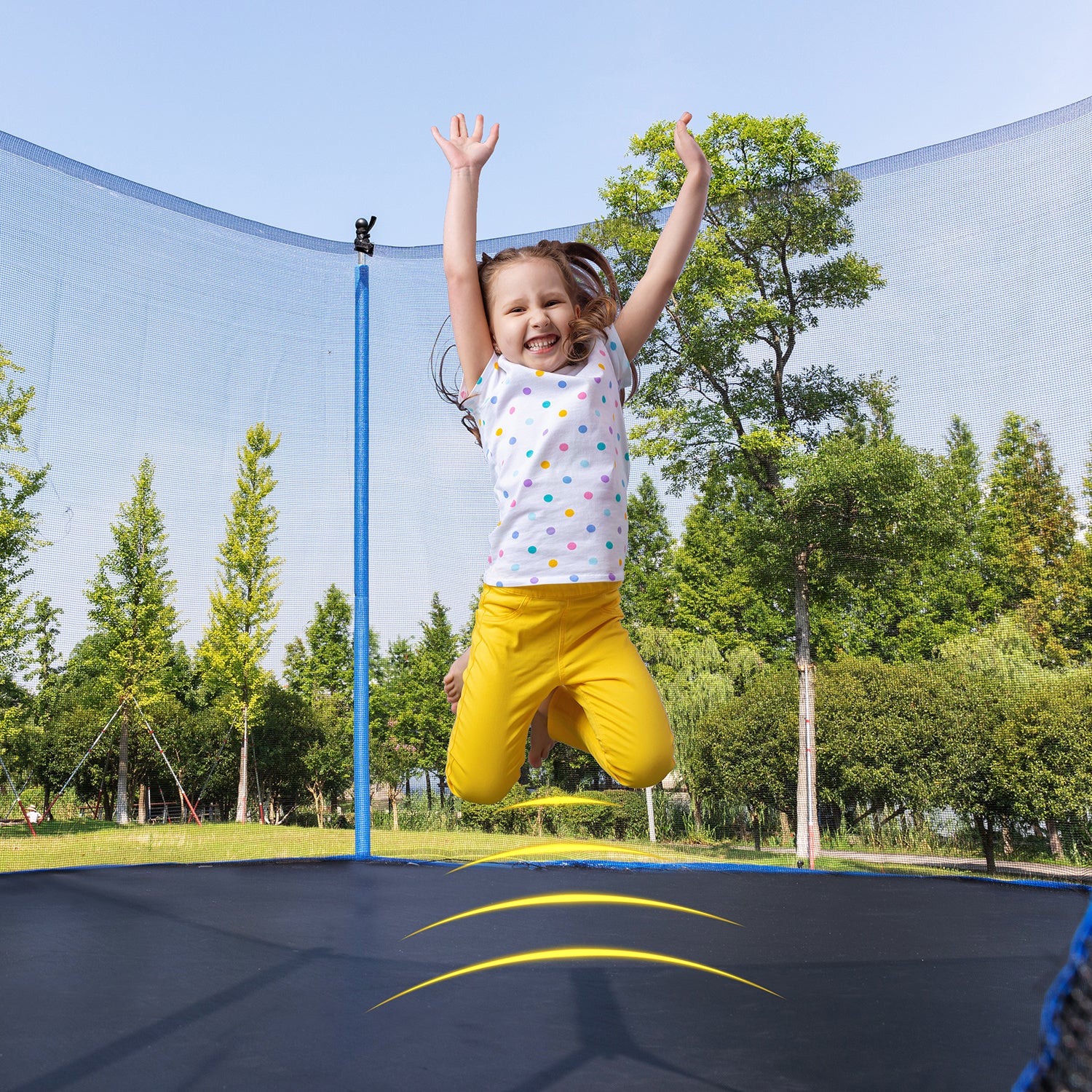 14FT Trampoline with Safety Enclosure Net,Heavy Duty Jumping Mat and Spring Cover Padding for Kids and Adults, Ladder