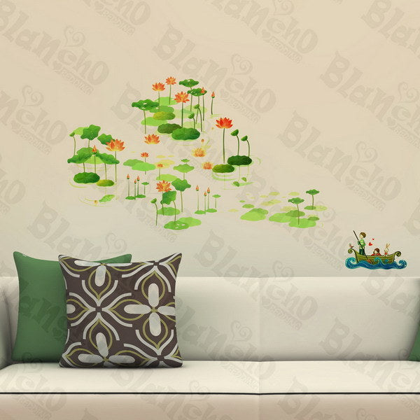 Attractive Lotus - Wall Decals Stickers Appliques Home Dcor