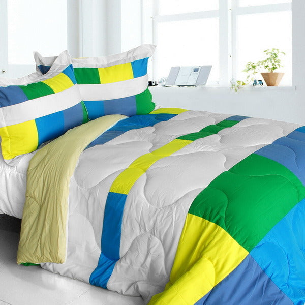 [Laura Dreamland] Quilted Patchwork Down Alternative Comforter Set (Full/Queen Size)