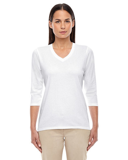 Ladies' Perfect Fit™ Bracelet-Length V-Neck Top - WHITE - XS
