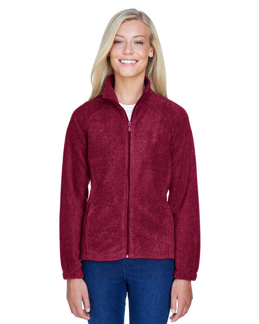 Ladies' 8 oz. Full-Zip Fleece - BLACK - XS