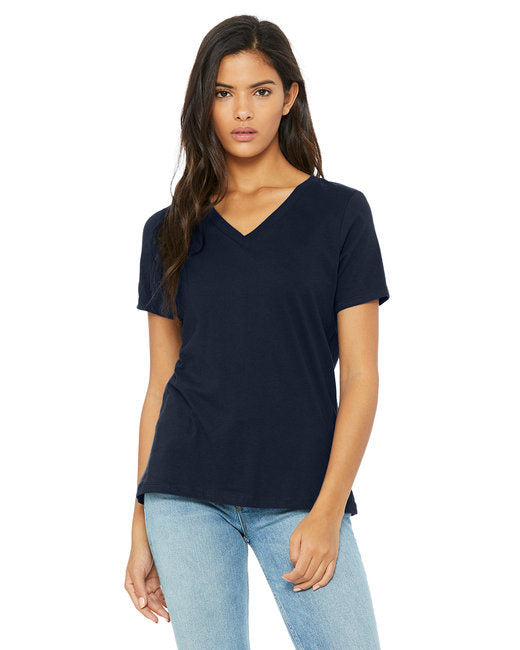 Ladies' Relaxed Jersey V-Neck T-Shirt - BERRY - S