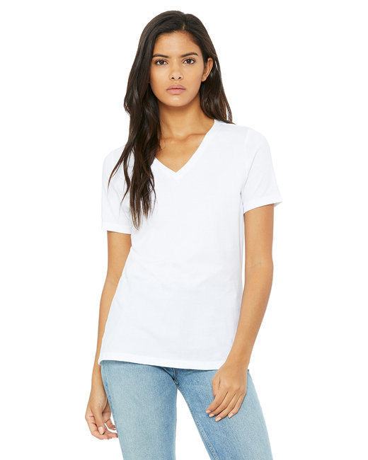 Ladies' Relaxed Jersey V-Neck T-Shirt - BERRY - S