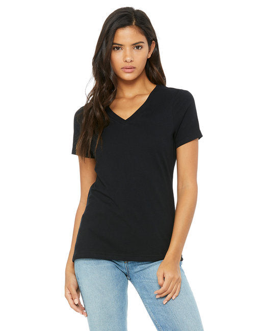 Ladies' Relaxed Jersey V-Neck T-Shirt - BERRY - S