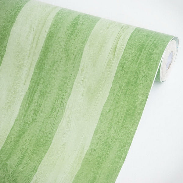 Green Stripes - Vinyl Self-Adhesive Wallpaper Prepasted Wall stickers Wall Decor (Roll)