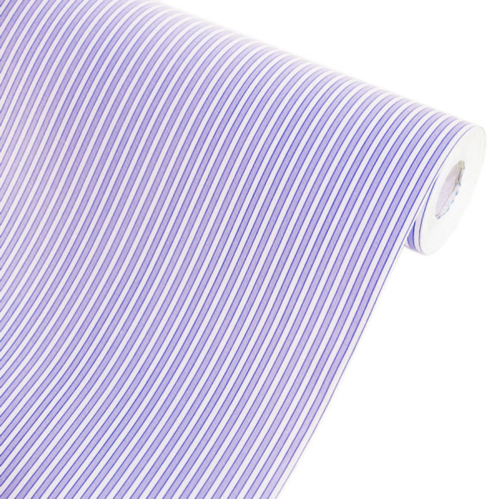 Violetish Blue Stripe - Vinyl Self-Adhesive Wallpaper Prepasted Wall stickers Wall Decor (Roll)