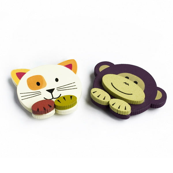 [Monkey & Cat] - Brooch / Brooch Pin / Animal Pin Brooch