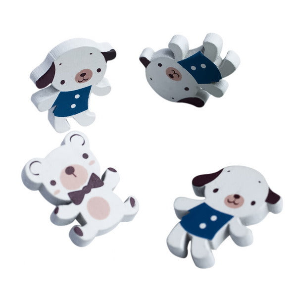 [White Dog & Rabbit] - Brooch / Brooch Pin / Animal Pin Brooch