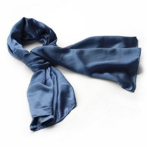 Blando Dark Blue Small Cute Dot Design Campus Style Silk Scarf/Wrap/Shawl(Large)