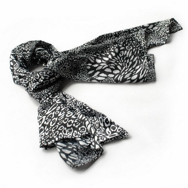 Blando Black & White Distinctive Leopard Animal Print Fashion Soft Silk Scarf/Wrap/Shawl(Large)