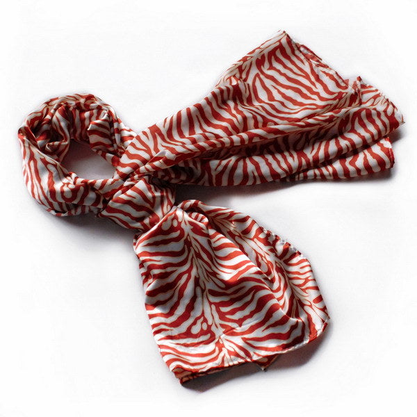 Blando Red Funky Zebra Animal Pattern super soft Silk Scarf/Wrap/Shawl(Large)