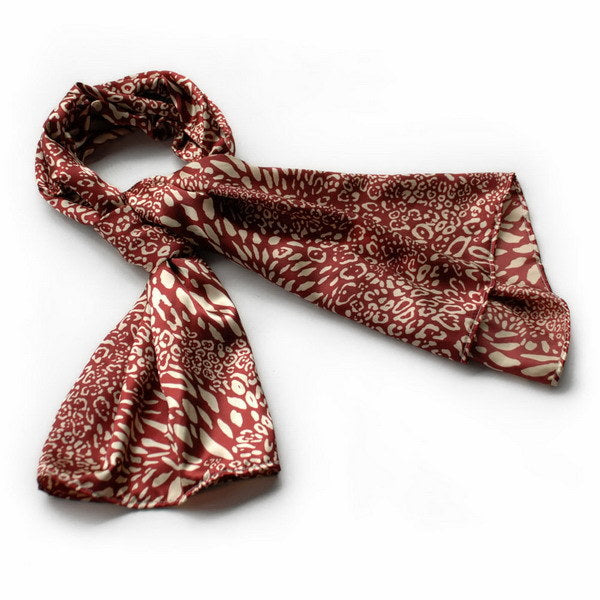 Blando Red & Ivory Distinctive Leopard Animal Print Fashion Soft Silk Scarf/Wrap/Shawl(Large)