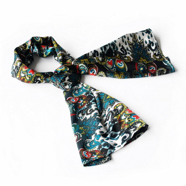 Blando Sea Green Distinctive Stylish Paisley Pattern Fashion Soft Silky Scarf/Wrap/Shawl(Small)