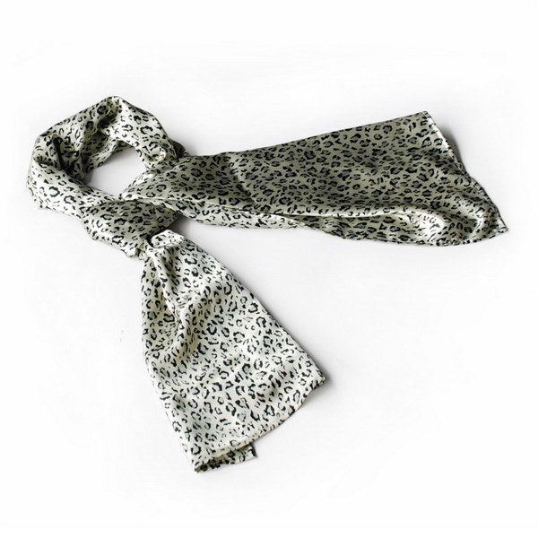 Blando Ivory Leopard Animal Print Elegant Exquisitely Soft Silk Scarf/Wrap/Shawl(Large)