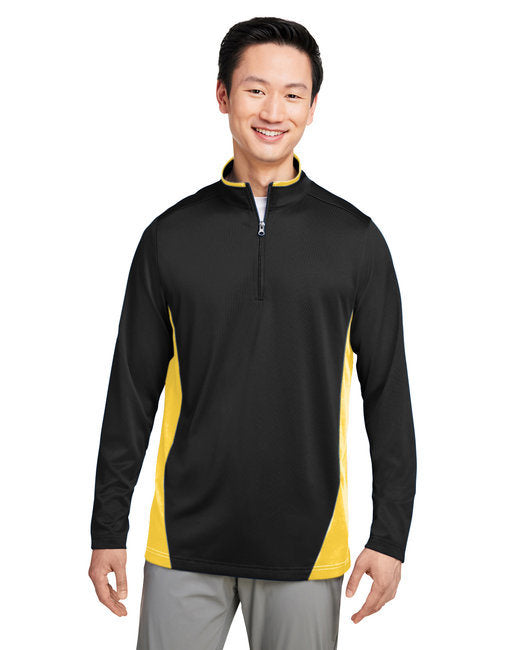 Men's Flash Snag Protection Plus IL Colorblock Quarter-Zip - BLACK/ SUNRY YLW - S