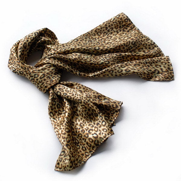 Blando Chic Leopard Grain Color Super Soft Silk Scarf/Wrap/Shawl(Small)