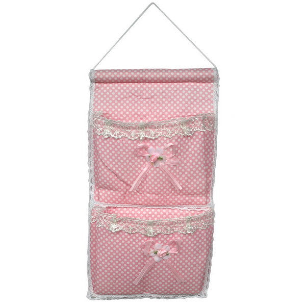 [Polka Dot & Lace] Pink/Wall Hanging/ Hanging Baskets / Wall Baskets /Wall Pocket (8*14)