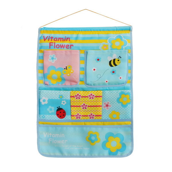 [Bee & Flowers] Blue/Wall Hanging/ Wall Pocket Wall Organizers / Wall Baskets (14*20)