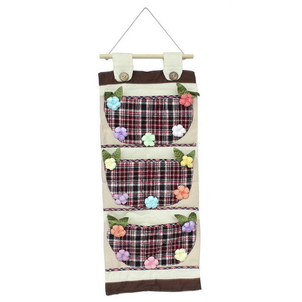 [Plaid & Flowers] Wall hanging/ Wall Organizers / Wall Baskets / Hanging Baskets (11*24)