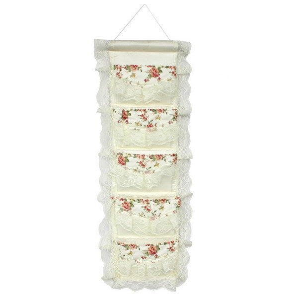 [Bud Silk & Allover] Ivory/Wall Hanging/ Wall Organizers / Baskets / Hanging Baskets (10*26)