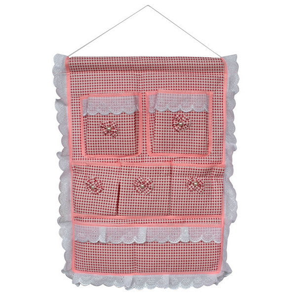 [Plaid & Allover] Pink/Wall Hanging/ Wall Baskets / Hanging Baskets/Wall Organizers (15*19)