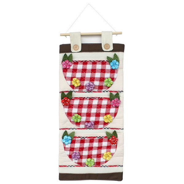 [Plaid & Flowers] Pink/Wall Hanging/ Wall Organizers / Wall Baskets / Hanging Baskets (11*23)