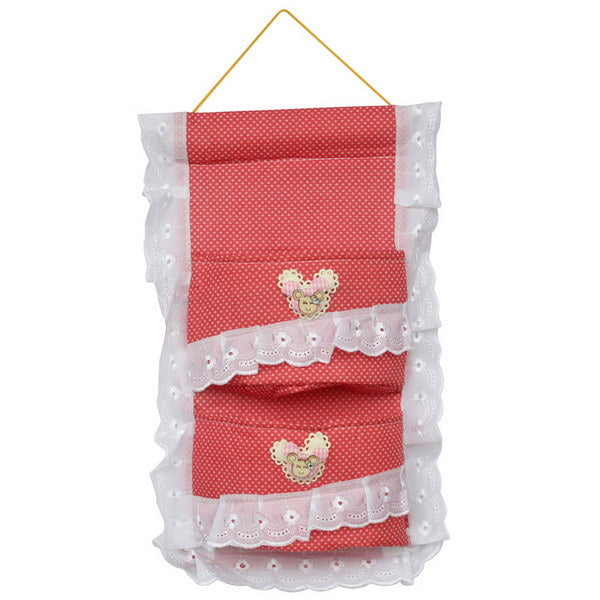 [Polka Dot & Lace] Red/Wall Hanging/ Wall Baskets /Wall Organizers/ Hanging Baskets (9*16)