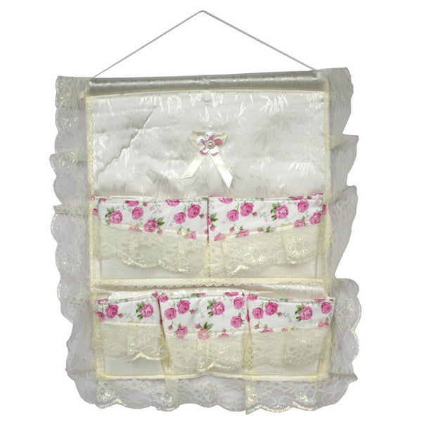 [Lace & Allover] Pink Rose/Wall Hanging/ Wall Organizers / Wall Pocket /Wall Baskets 17*19)