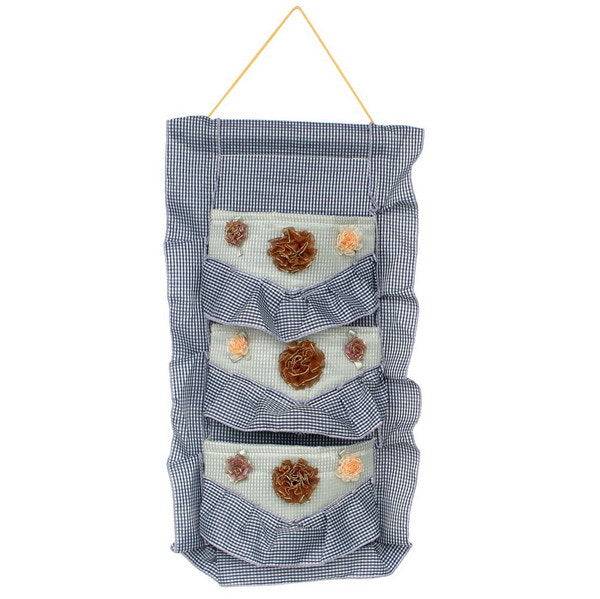 [Plaid & Lace] Blue/Wall Hanging/Wall Organizers /Baskets /Hanging Baskets/Baskets (11*20)