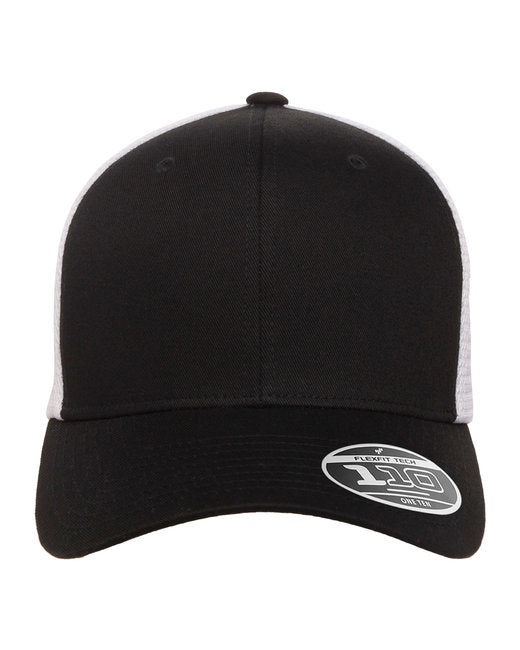 Flexfit 110® Adult Adjustable Mesh Cap - BLACK/ WHITE - OS
