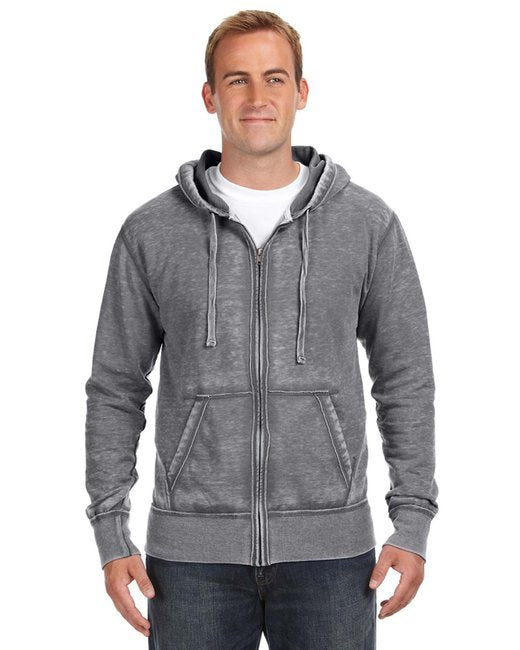 Adult Vintage Zen Full-Zip Fleece Hooded Sweatshirt - CEMENT - S