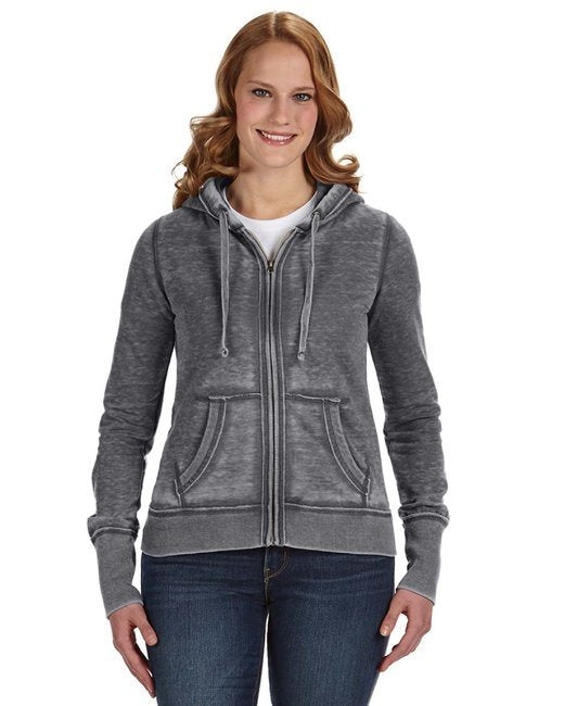 Ladies' Zen Full-Zip Fleece Hooded Sweatshirt - CEMENT - XS