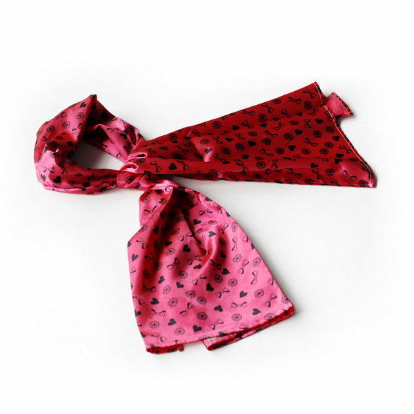 Blando Deep Pink Lovely BOW & Heart & Blosom Design Romantic Comfy Silk Scarf/Wrap/Shawl(Large)